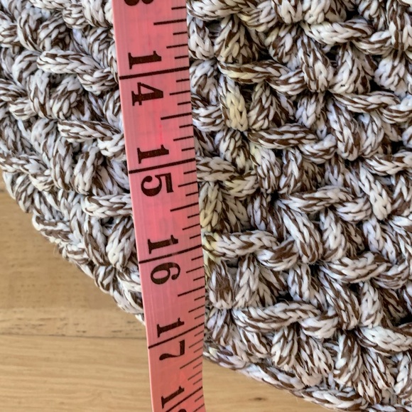 Brown and white knit knitting or what ever you want basket with handles - Picture 5 of 6